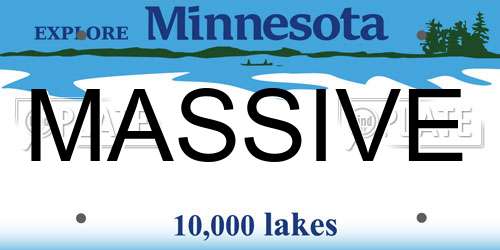 MASSIVE Minnesota License Plate