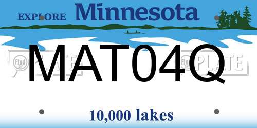 MAT04Q Minnesota License Plate