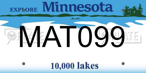 MAT099 Minnesota License Plate