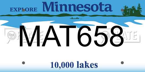 MAT658 Minnesota License Plate