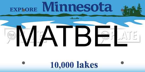 MATBEL Minnesota License Plate