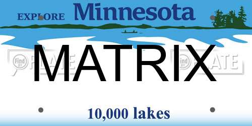 MATRIX Minnesota License Plate