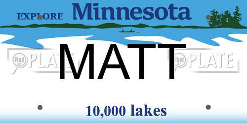 MATT Minnesota License Plate