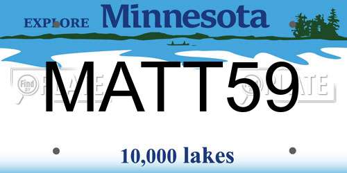 MATT59 Minnesota License Plate