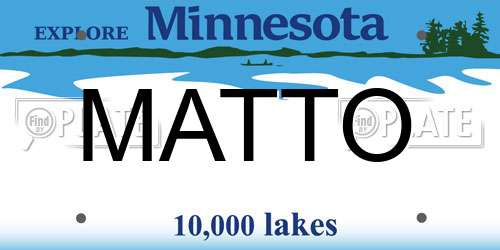 MATTO Minnesota License Plate