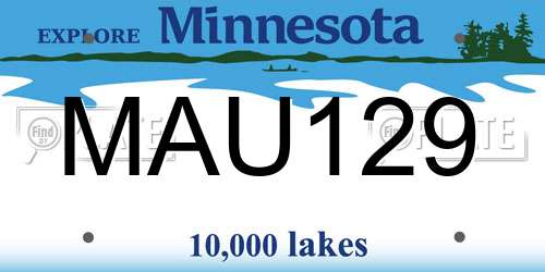 MAU129 Minnesota License Plate