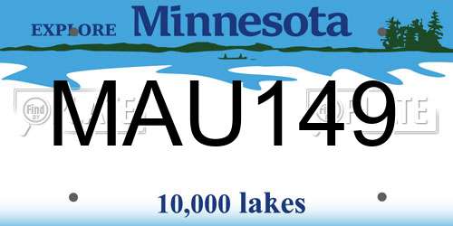 MAU149 Minnesota License Plate