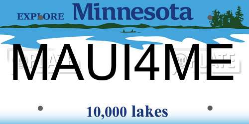 MAUI4ME Minnesota License Plate