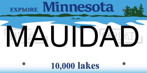 MAUIDAD Minnesota License Plate