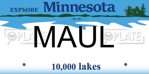MAUL Minnesota License Plate