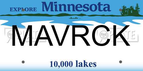 MAVRCK Minnesota License Plate