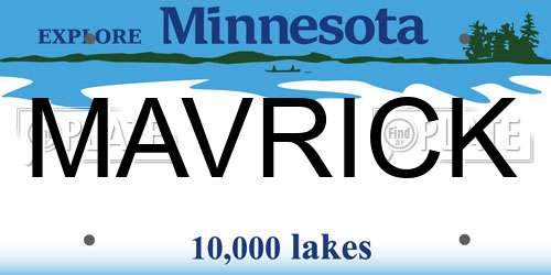 MAVRICK Minnesota License Plate