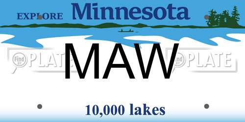 MAW Minnesota License Plate
