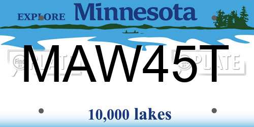 MAW45T Minnesota License Plate