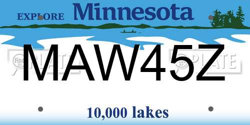 MAW45Z Minnesota License Plate