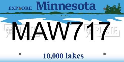 MAW717 Minnesota License Plate