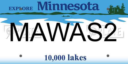 MAWAS2 Minnesota License Plate
