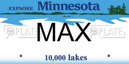 MAX Minnesota License Plate