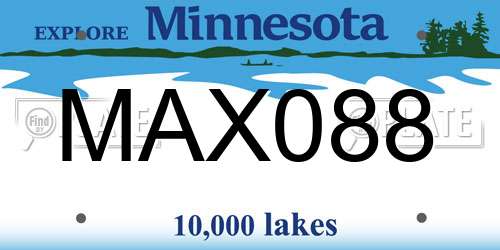 MAX088 Minnesota License Plate