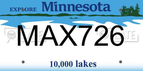 MAX726 Minnesota License Plate