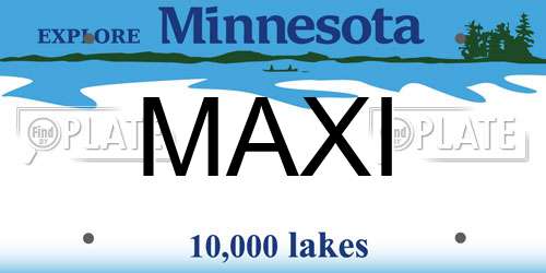 MAXI Minnesota License Plate