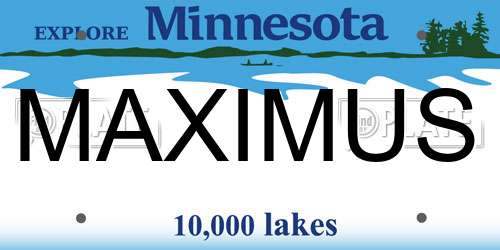 MAXIMUS Minnesota License Plate