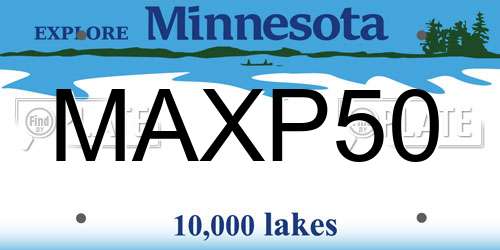 MAXP50 Minnesota License Plate