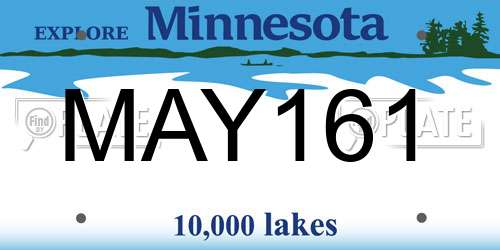 MAY161 Minnesota License Plate