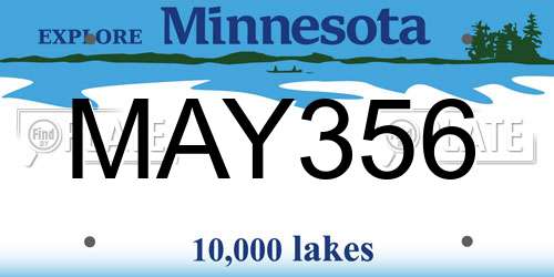 MAY356 Minnesota License Plate