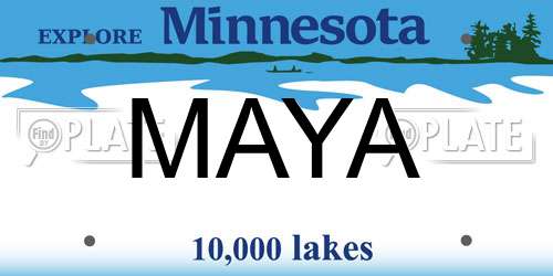 MAYA Minnesota License Plate