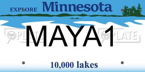 MAYA1 Minnesota License Plate