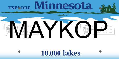 MAYKOP Minnesota License Plate