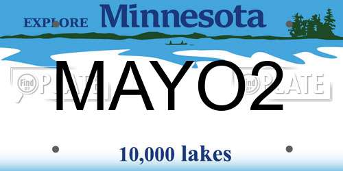 MAYO2 Minnesota License Plate