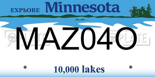 MAZ04O Minnesota License Plate