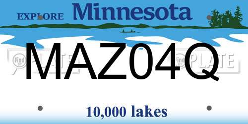 MAZ04Q Minnesota License Plate