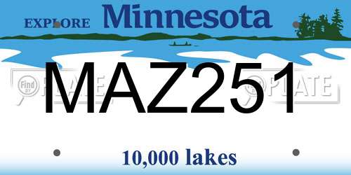 MAZ251 Minnesota License Plate