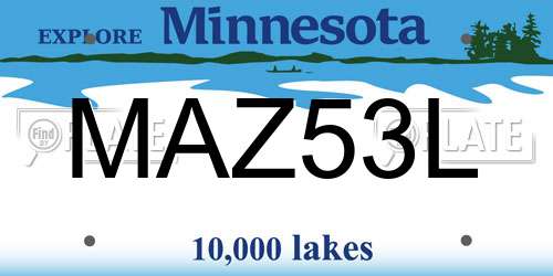 MAZ53L Minnesota License Plate