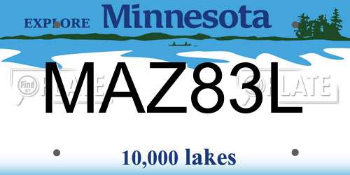MAZ83L Minnesota License Plate