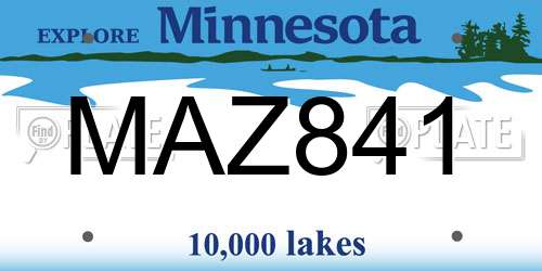 MAZ841 Minnesota License Plate