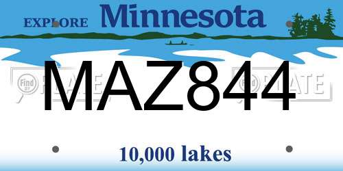 MAZ844 Minnesota License Plate