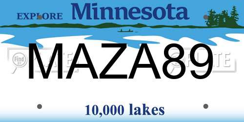 MAZA89 Minnesota License Plate