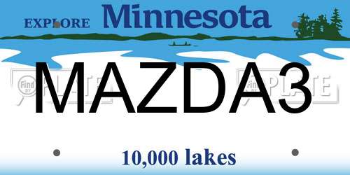MAZDA3 Minnesota License Plate