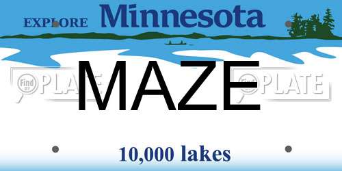 MAZE Minnesota License Plate