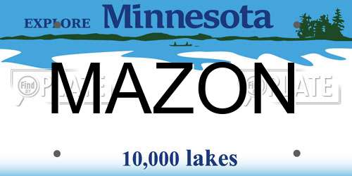 MAZON Minnesota License Plate