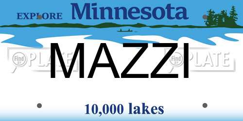 MAZZI Minnesota License Plate