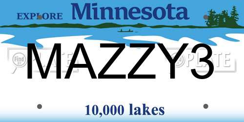 MAZZY3 Minnesota License Plate