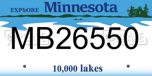 MB26550 Minnesota License Plate