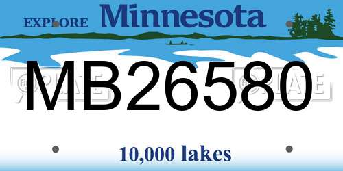 MB26580 Minnesota License Plate
