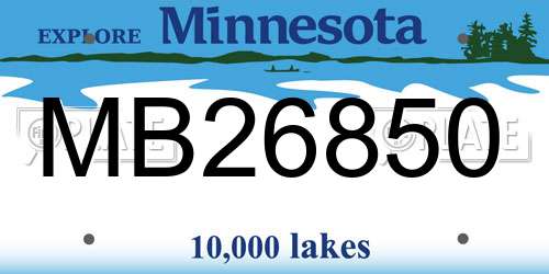 MB26850 Minnesota License Plate