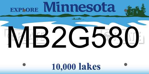 MB2G580 Minnesota License Plate